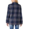 imageWallFlower Casual Fleece and Plaid Shackets Jackets Juniors for Women Soft ButtonDownBlack