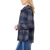 imageWallFlower Casual Fleece and Plaid Shackets Jackets Juniors for Women Soft ButtonDownBlack