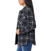imageWallFlower Casual Fleece and Plaid Shackets Jackets Juniors for Women Soft ButtonDownBlack Night
