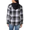 imageWallFlower Casual Fleece and Plaid Shackets Jackets Juniors for Women Soft ButtonDownBlackWhite