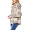 imageWallFlower Casual Fleece and Plaid Shackets Jackets Juniors for Women Soft ButtonDownCreamTruffle Plaid