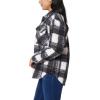 imageWallFlower Casual Fleece and Plaid Shackets Jackets Juniors for Women Soft ButtonDownEclipseSnowfall