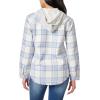imageWallFlower Casual Fleece and Plaid Shackets Jackets Juniors for Women Soft ButtonDownIndigoCream