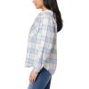 imageWallFlower Casual Fleece and Plaid Shackets Jackets Juniors for Women Soft ButtonDownIndigoCream