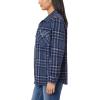 imageWallFlower Casual Fleece and Plaid Shackets Jackets Juniors for Women Soft ButtonDownMood Indigo
