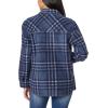 imageWallFlower Casual Fleece and Plaid Shackets Jackets Juniors for Women Soft ButtonDownMood Indigo