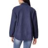 imageWallFlower Casual Fleece and Plaid Shackets Jackets Juniors for Women Soft ButtonDownNavy Slate