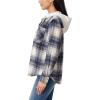 imageWallFlower Casual Fleece and Plaid Shackets Jackets Juniors for Women Soft ButtonDownNavyTanCream
