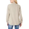 imageWallFlower Casual Fleece and Plaid Shackets Jackets Juniors for Women Soft ButtonDownPebble
