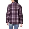 imageWallFlower Casual Fleece and Plaid Shackets Jackets Juniors for Women Soft ButtonDownPlum