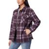 imageWallFlower Casual Fleece and Plaid Shackets Jackets Juniors for Women Soft ButtonDownPlum