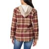 imageWallFlower Casual Fleece and Plaid Shackets Jackets Juniors for Women Soft ButtonDownRose Taupe