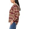 imageWallFlower Casual Fleece and Plaid Shackets Jackets Juniors for Women Soft ButtonDownRose Taupe