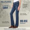imageWallFlower Luscious Curvy Bootcut Jeans for Women MidRise Insta Stretch Denim Size Inclusive Juniors Jeans Sizes 0 to 24Chrystie Pure
