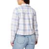 imageWallFlower Womens Chloe Polar Cozy Fleece Boyfriend Spring Summer and Fall Light Shacket JacketsBlue Plaid