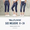 imageWallFlower Womens Flirty Curvy Crop Jeans High Rise Insta Stretch Denim 235Inch Inseam Sizes 0  24Paradise
