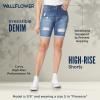 imageWallFlower Womens Irresistible Denim Shorts HighRise Insta Soft Juniors Standard and PlusHolly