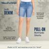 imageWallFlower Womens Pull On Bermuda Denim Shorts 9quot HighRise Insta Soft JuniorsAmal