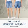 imageWallFlower Womens Pull On Bermuda Denim Shorts 9quot HighRise Insta Soft JuniorsAmal