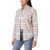 imageWallFlower Womens Taylor Essential French Terry Boyfriend Fleece Spring Summer and Fall Light Shacket JacketsBeige Grey Aztec