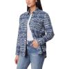 imageWallFlower Womens Taylor Essential French Terry Boyfriend Fleece Spring Summer and Fall Light Shacket JacketsBlue Aztec Print