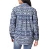 imageWallFlower Womens Taylor Essential French Terry Boyfriend Fleece Spring Summer and Fall Light Shacket JacketsBlue Aztec Print