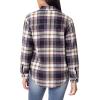 imageWallFlower Womens Taylor Polar Cozy Fleece Boyfriend Trendy Spring Summer and Fall Light Shacket JacketsBlack Night Plaid