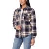 imageWallFlower Womens Taylor Polar Cozy Fleece Boyfriend Trendy Spring Summer and Fall Light Shacket JacketsBlack Night Plaid