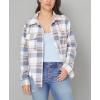 imageWallFlower Womens Taylor Polar Cozy Fleece Boyfriend Trendy Spring Summer and Fall Light Shacket JacketsGrisaille