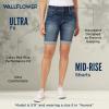 imageWallFlower Womens Ultra Denim Bermuda Shorts 9quot MidRise Insta Soft Juniors Available in Plus SizesAurora