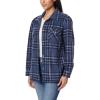 imageWallFlower Casual Fleece and Plaid Shackets Jackets Juniors for Women Soft ButtonDownMood Indigo