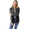 imageWallFlower Womens Taylor Essential French Terry Boyfriend Fleece Spring Summer and Fall Light Shacket JacketsBlack
