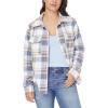 imageWallFlower Womens Taylor Polar Cozy Fleece Boyfriend Trendy Spring Summer and Fall Light Shacket JacketsGrisaille