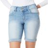imageWallFlower Womens Ultra Denim Bermuda Shorts 9quot MidRise Insta Soft Juniors Available in Plus SizesSylvie