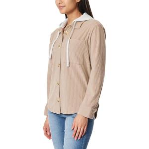 imageWallFlower Casual Fleece and Plaid Shackets Jackets Juniors for Women Soft ButtonDownChestnut