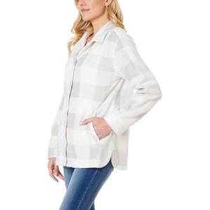 imageWallFlower Casual Fleece and Plaid Shackets Jackets Juniors for Women Soft ButtonDownMist