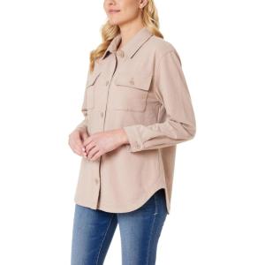 imageWallFlower Casual Fleece and Plaid Shackets Jackets Juniors for Women Soft ButtonDownWoodrose