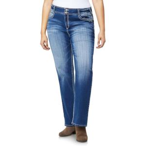 imageWallFlower Luscious Curvy Bootcut Jeans for Women MidRise Insta Stretch Denim Size Inclusive Juniors Jeans Sizes 0 to 24Jenna