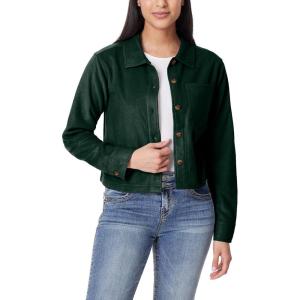 imageWallFlower Womens Chloe Polar Cozy Fleece Boyfriend Spring Summer and Fall Light Shacket JacketsPine Grove
