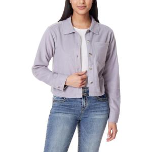 imageWallFlower Womens Chloe Polar Cozy Fleece Boyfriend Spring Summer and Fall Light Shacket JacketsSilver