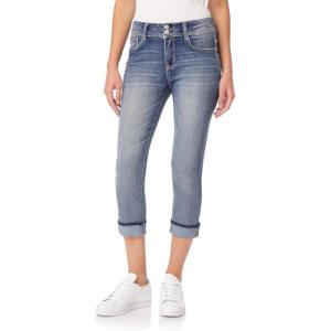 imageWallFlower Womens Flirty Curvy Crop Jeans High Rise Insta Stretch Denim 235Inch Inseam Sizes 0  24Cosmic