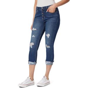 imageWallFlower Womens Flirty Curvy Crop Jeans High Rise Insta Stretch Denim 235Inch Inseam Sizes 0  24Paradise