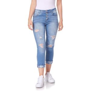 imageWallFlower Womens Flirty Curvy Crop Jeans High Rise Insta Stretch Denim 235Inch Inseam Sizes 0  24Xander