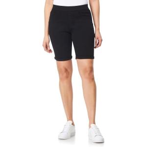 imageWallFlower Womens Pull On Bermuda Denim Shorts 9quot HighRise Insta Soft JuniorsNoir