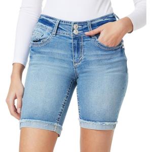 imageWallFlower Womens Standard and Plus Luscious Curvy 9inch MidRise Bermuda Shorts9 Audrey Bling Bermuda