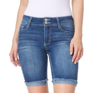 imageWallFlower Womens Standard and Plus Luscious Curvy 9inch MidRise Bermuda Shorts9 Cedar Bling Bermuda