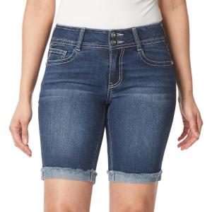 imageWallFlower Womens Standard and Plus Luscious Curvy 9inch MidRise Bermuda Shorts9 Clarke Bling Bermuda