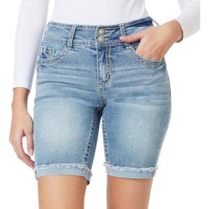 imageWallFlower Womens Standard and Plus Luscious Curvy 9inch MidRise Bermuda Shorts9 Grace Bling Bermuda