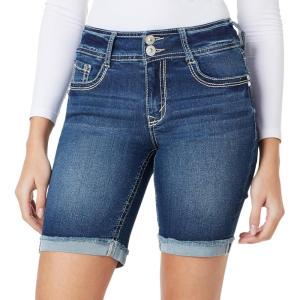 imageWallFlower Womens Standard and Plus Luscious Curvy 9inch MidRise Bermuda Shorts9 Summer Bling Bermuda