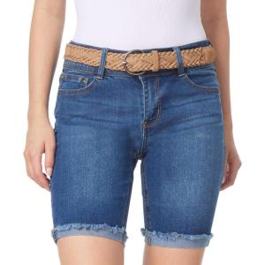 imageWallFlower Womens Standard and Plus Luscious Curvy 9inch MidRise Bermuda Shorts9 Yves Belted Bermuda